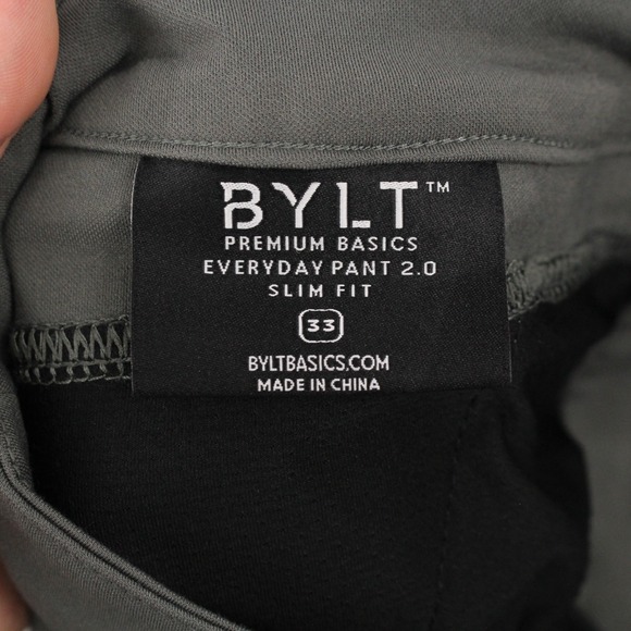 BYLT Everyday Pant 2.0 Slim Fit Mens Size 33x30 Gray Stretch - Picture 7 of 12